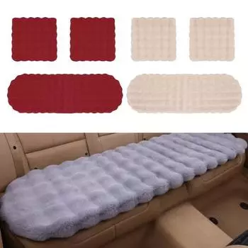 Комплект из 3 утолщенных плюшевых подушек для автомобильных сидений, износостойких, нескользящих, легко чистящихся, легко устанавливаемых, универсальных, теплых зимних ковриков для салона автомобильного сиденья 3pcs чёрный