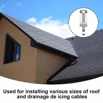 Комплект из 48 зажимов и распорок для кровельного кабеля для обогрева, алюминиевые зажимы и распорки для кабеля против обледенения, прочные наружные зажимы для желобов, зажимы для проводов