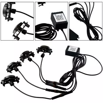 Комплект из 4 цветных светодиодных решетчатых фонарей RGB для Ford F150 F250 F350 для Raptor для Tacoma для Tundra для передней решетки, автомобильные аксессуары CHINA