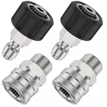 Комплект из 4-х адаптеров для мойки высокого давления M22 14 мм, фитинги для соединения шайб с внутренней резьбой, быстроразъемное соединение для соединителя шланга мойки высокого давления