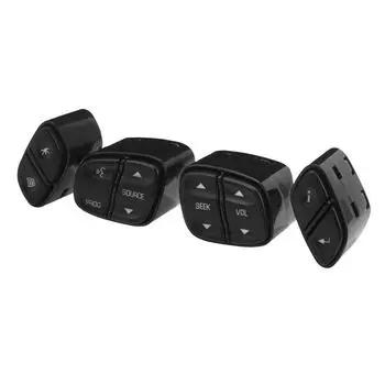 Комплект из 4 кнопок переключателя рулевого колеса 21997738 Замена для Silverado 1500 2003?2009 Черный чёрный