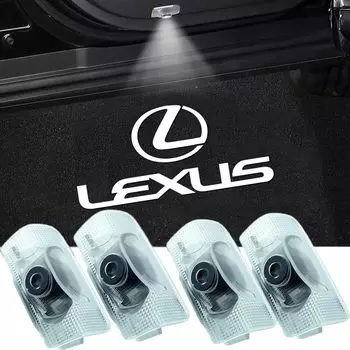 Комплект из 4 лампочек HD Courtesy Light, приветственный свет в двери, лампа Courtesy Lamp, лазерная подсветка логотипа, светодиодная проекция логотипа, совместимая с автомобилями Lexus LS ES IS IS LX RX GX