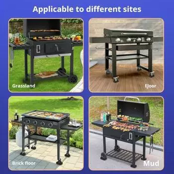 Комплект из 4 легких регулировочных прокладок для гриля Blackstone. Аксессуары для переносной стойки для гриля. Обеспечивают устойчивость гриля на любой поверхности. Необходимы для приготовления пищи. чёрный