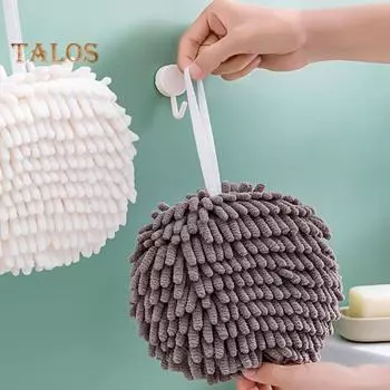 Комплект из 4 полотенец для рук из шенилла, мягкие полотенца из микрофибры с кольцами для подвешивания, быстросохнущие впитывающие полотенца для кухни и ванной комнаты 4pcs