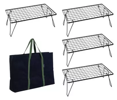 Комплект из 4 предметов для полевой стойки UNIFLAME черного цвета и сумки для полевой стойки из 5 предметов (611616+683668)