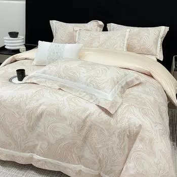 Комплект из 4 предметов класса А из высококачественного 240 сатина из хлопка. Хлопок с длинным волокном. Чистый хлопок. Приятный к коже. Наволочка. Пододеяльник. Домашний текстиль. 1.5m Sheet 4pc Quilt Cover 2*2.3m