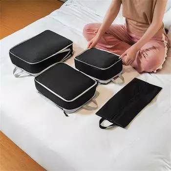 Комплект из 4 предметов L+M+S+сумка для обуви, сумка для матери и ребенка, набор сумок для хранения багажа, сортировка одежды для багажа, компрессионная сумка,