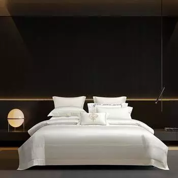 Комплект из 4 предметов, новый комплект простыней из атласа Tribute Craft, однотонный тенсель, пододеяльник с 2 наволочками, приятный для кожи 150x200cm&Flat Sheet белый