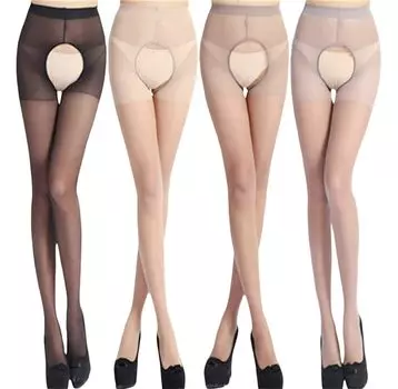 Комплект из 4 предметов, сексуальный комплект из 4 чулок с открытой промежностью, перфорированные колготки для косплея [harukita] для женщин