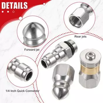 Комплект из 4 шт. Прочный и долговечный шланг для промывки слива, распылительная насадка, эффективная очистка, простая установка