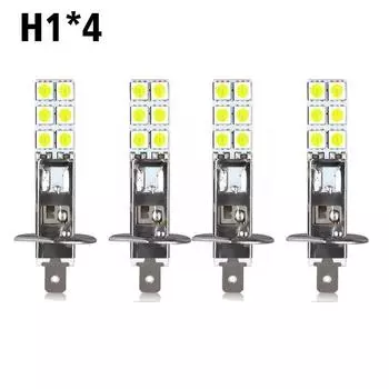 Комплект из 4 светодиодных лампочек для фар H1-12SMD-5050 H1 6000K, хорошие запасные части для противотуманных фар, белые фары для дальнего света, суперлегкие D0V1 белый