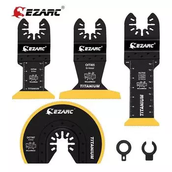 Комплект из 4 титановых осцилляторных пил EZARC, многофункциональные лезвия для резки металла, дерева, гвоздей, шурупов, универсальные плоские лезвия Multipurpose Cutting