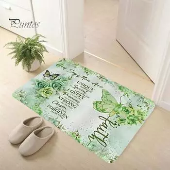 Комплект из 4 занавесок для душа Butterfly Verse с ковриком для пола, сиденьем для унитаза U-образной накладкой, цветным водонепроницаемым декором для ванной комнаты в стиле бохо, вдохновляющими цитатами красный