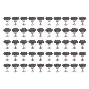 Комплект из 50 пуговиц для брюк 17 мм, круглые, из нержавеющей стали, бронзовые, декоративные, 2x6,5 мм, наконечники крест-накрест, винты сзади