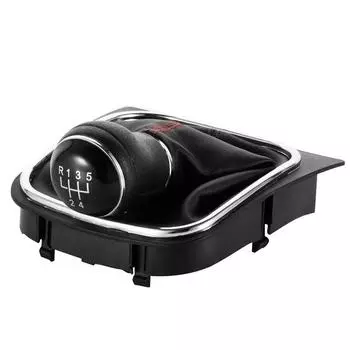 Комплект из 5/6-скоростной ручки переключения передач и чехла на багажник из черной кожи для VW Golf 5 6 Jetta V VI Scirocco