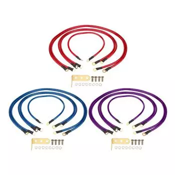 Комплект из 5 автомобильных заземляющих проводов для улучшения пусковых характеристик постоянного тока от 0 до 48 В, алюминиевый ПВХ с медным покрытием для автомобиля Boa Red