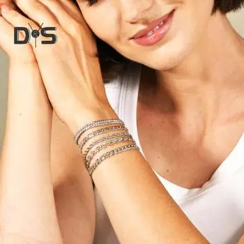 Комплект из 5 браслетов, толстая полая цепочка, унисекс, хип-хоп, ювелирные изделия на запястье, гальванизированный титановый стальной браслет для клубной вечеринки с карабином 5pcs