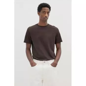 Комплект из 5 футболок HM Regular Fit, цвет: светло-голубой, серый, коричневый XS