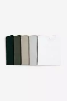 Комплект из 5 футболок приталенного кроя