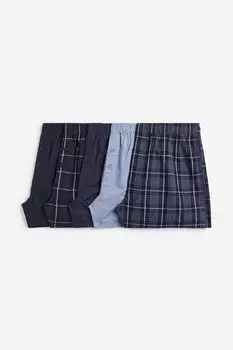 Комплект из 5 хлопковых завязок HM, синяя клетка