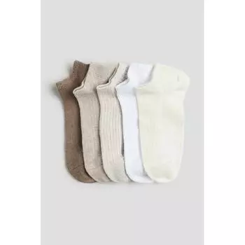Комплект из 5 носков HM Ankle Socks Коричневый Светло-бежевый
