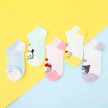 Комплект из 5 носков с персонажами Sanrio, популярный персонаж в Корее