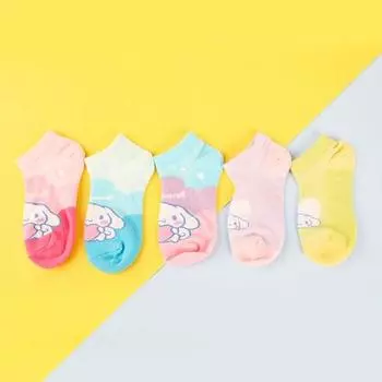 Комплект из 5 пар летних носков Sanrio Cinnamoroll, популярный персонаж в Корее