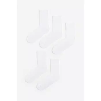Комплект из 5 пар носков HM белого цвета 3739