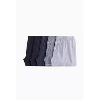 Комплект из 5 шнурков для затягивания из хлопка HM, синяя клетка S