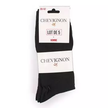 Комплект из 5 высоких носков черного цвета idriss Мужской CHEVIGNON 39/42 чёрный
