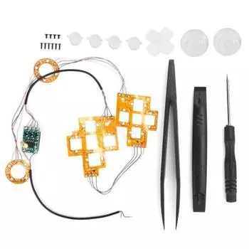 Комплект из 6-цветных светодиодных кнопок для джойстиков DTF с подсветкой для контроллера PS4