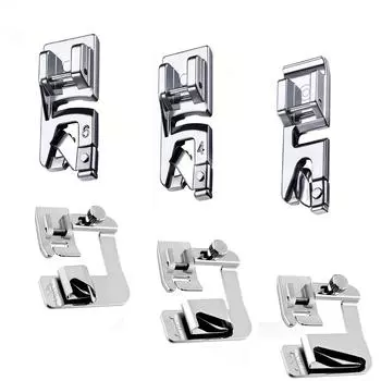 Комплект из 6 лапок для подгибки с прижимной лапкой для подгибки низа для швейной машины Brother Singer Janome с низким штоком 6Pcs