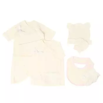 Комплект из 6 предметов для вечеринки в честь рождения ребенка Pure Organic, розовая комбинация, стильный органический трикотаж из двойной марли, все для подготовки к родам, новорожденный PK800401, короткий