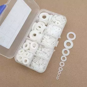 Комплект из 780 белых нейлоновых пластиковых прокладок - плоская прокладка M2 M2.5 M3 M4 M5 M6 M8 M10 M12 пластиковая прокладка круглая нейлоновая пластиковая прокладка 780pcs M2-M12/One Box