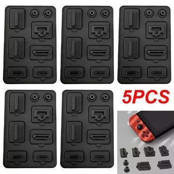 Комплект из 8 сетчатых заглушек для защиты от пыли для переключателя NS/переключателя OLED (черный)