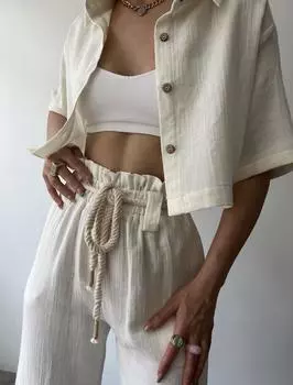 Комплект из белого муслина с веревкой Mai Olympos