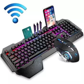 Комплект из беспроводной игровой клавиатуры и мыши K680 RGB с возможностью подзарядки чёрный