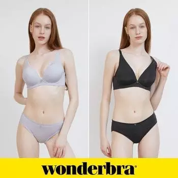 Комплект из бюстгальтера и трусиков с V-образным вырезом без косточек, цвет синий фиолетовый + черный WBW4N2932_T 70B(90)