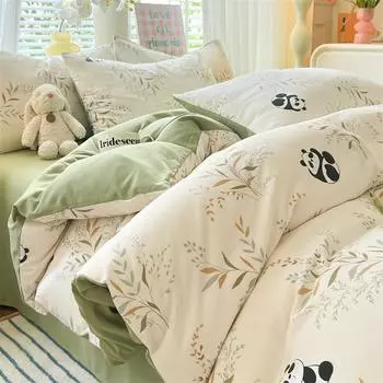 Комплект из четырех предметов из двойной пряжи, простыня, пододеяльник, пододеяльник, комплект из трех предметов для спальни 1.2m bed