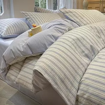 Комплект из четырех предметов из хлопка, сатин из чистого хлопка, простыня, пододеяльник, маленькая, чистая 1.2m bed