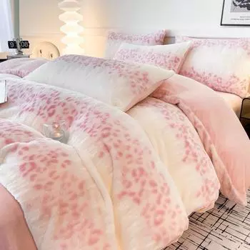 Комплект из четырех предметов из молочного флиса, утепленное двухстороннее флисовое одеяло, простыня 1.5m bed skirt