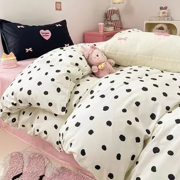 Комплект из четырех предметов постельного белья из чистого хлопка, небольшой свежий пододеяльник, комплект из трех предметов в пасторальном стиле 1 2m bed