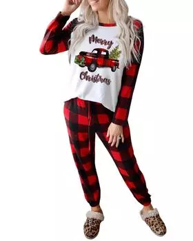 Комплект из двух предметов для отдыха Azura Exchange Plaid Color Block L красный