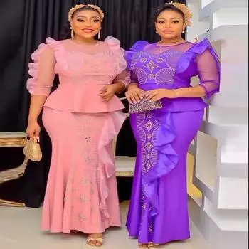 Комплект из двух предметов размера плюс, одежда в африканском стиле, Турция, женское платье для свадебной вечеринки, Анкара Дашики, топы, юбка, костюм, халат
