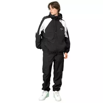 Комплект из джерси, верх и низ, нейлоновая одежда для фитнеса, спортивная куртка, одежда для бега, смена цвета, большой силуэт, длинный рукав, джерси Shaka Shaka, черный LL чёрный