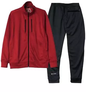 Комплект из джерси, верх и низ, спортивная одежда, тренировочная одежда, беговая одежда, индивидуальная настройка, впитывающая пот, быстросохнущая, комнатная одежда, красный цвет L [Tartex], мужская одежда M-6L красный