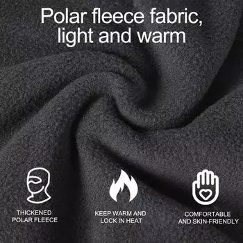 Комплект из флисовой шапки и шарфа, термочехол для головы, зимняя теплая балаклава, маска для лица, спортивная велосипедная шапочка, защита шеи чёрный