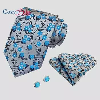 Комплект из галстука Cosy Up с узором «пейсли» и квадратных запонок нагрудного кармана