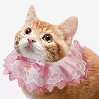 Комплект из кошачьей банданы и нагрудника для рождественских праздников XS розовый