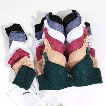 Комплект из кружевного тонкого бюстгальтера большого размера с мягкими стальными кольцами, антипровисающее, собирающее верхнюю часть поддерживающее нижнее белье, цельное нижнее белье 36/80C чёрный